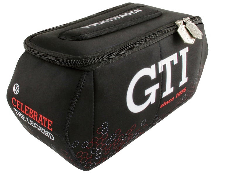 BRISA VW Collection - Volkswagen Neoprene Universal Makeup Cosmetics Toiletry Travel Pharmacy Bag in GTI Design (Hexagon/Black/Small) - Image 1